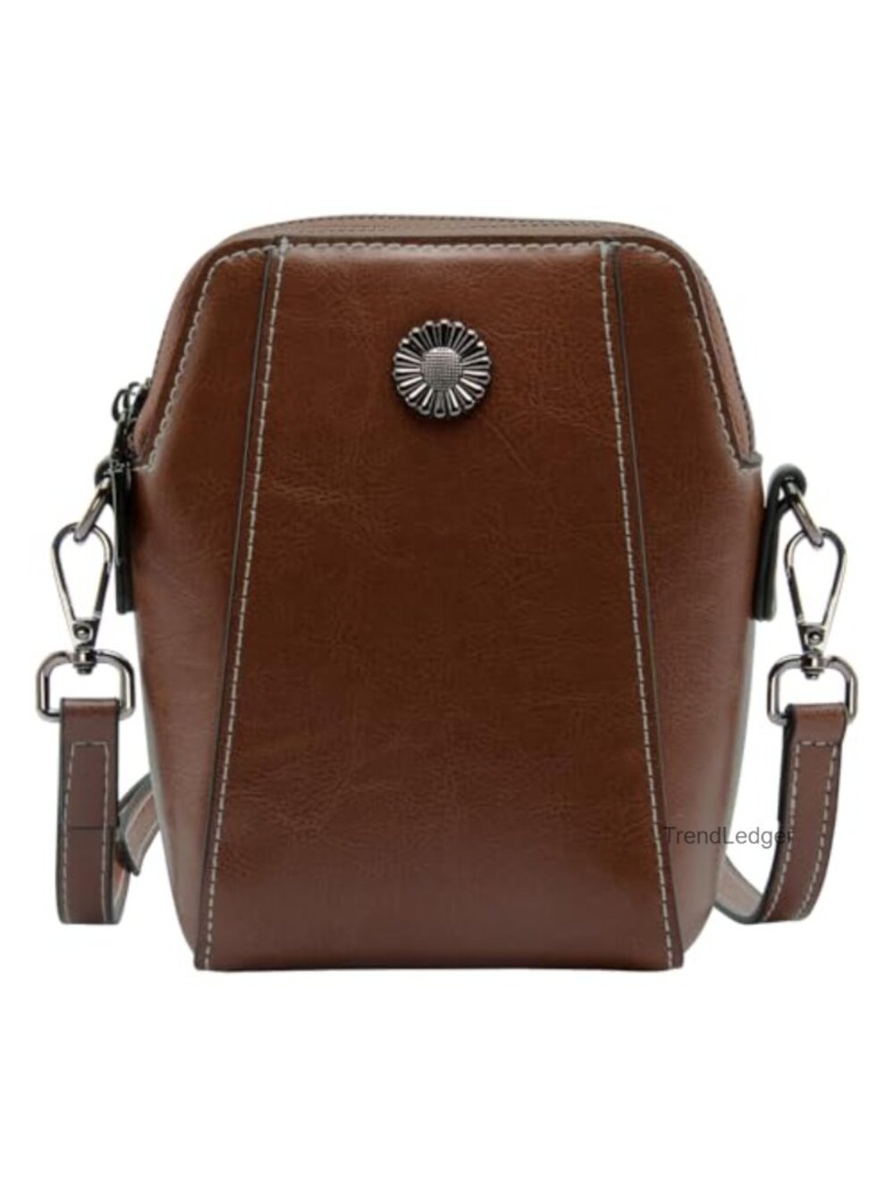 Genuine Leather Small Crossbody Bag Sling Purse Adjustable Strap